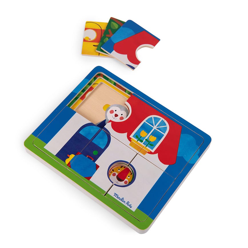 Moulin Roty Puslespil Med 3 Lag Popipop