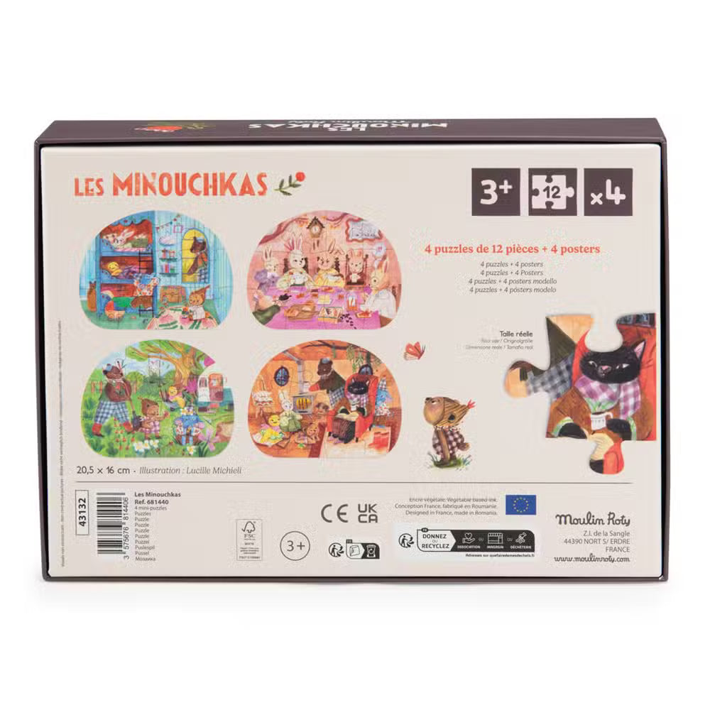 Moulin Roty Puslespil Les Minouchkas 12 Brikker