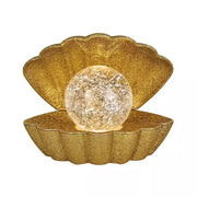 Musling Lampe Guld Med Glimmer