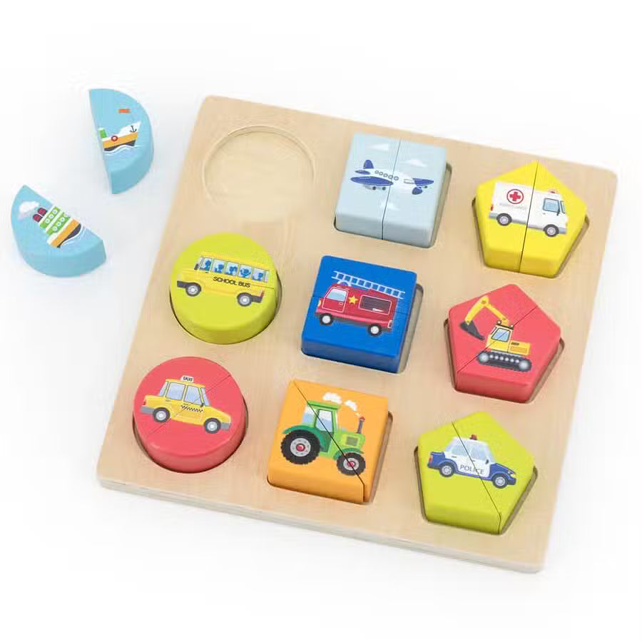 New Classic Toys Puslespil 2 Delt Køretøjer