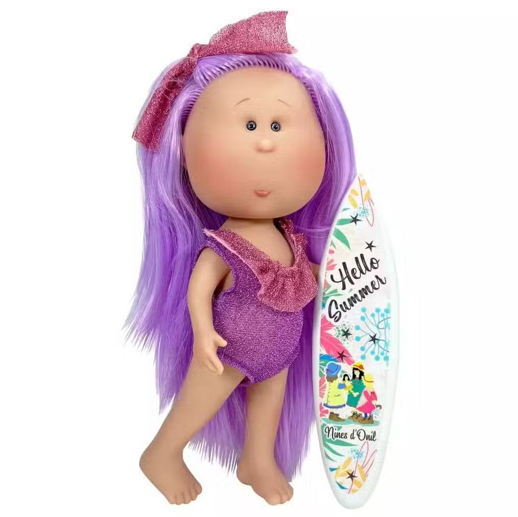 Dukke Surferpige Lilla Hår