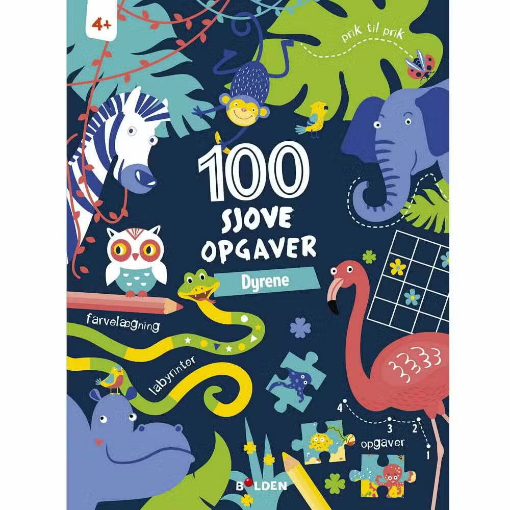Aktivitetsbog 100 Sjove Opgaver Dyrene