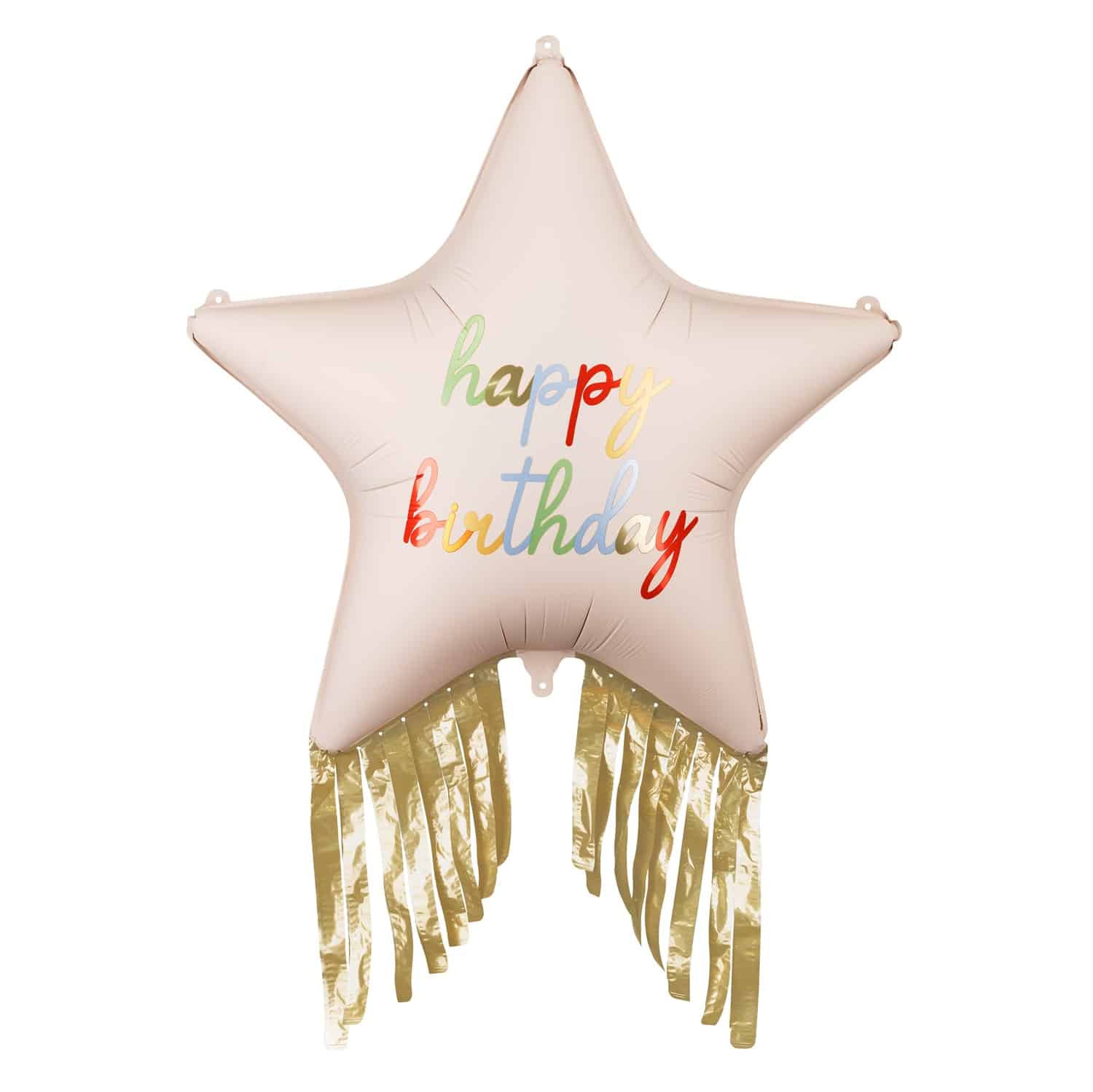 PartyDeco Folie Ballon Stjerne Happy Birthday