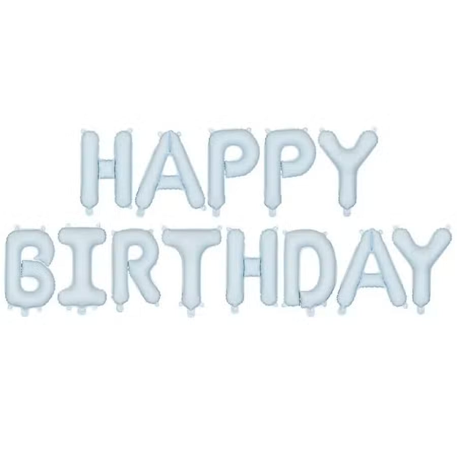 PartyDeco Folie Ballon Happy Birthday Blå