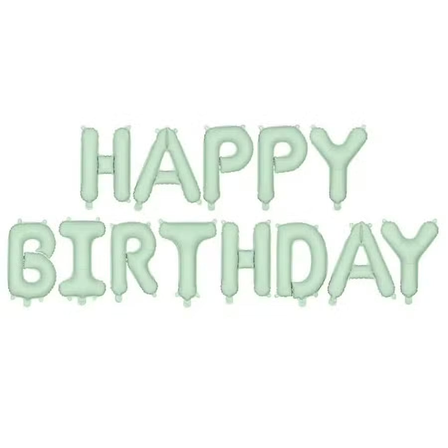 PartyDeco Folie ballon Happy Birthday Grøn