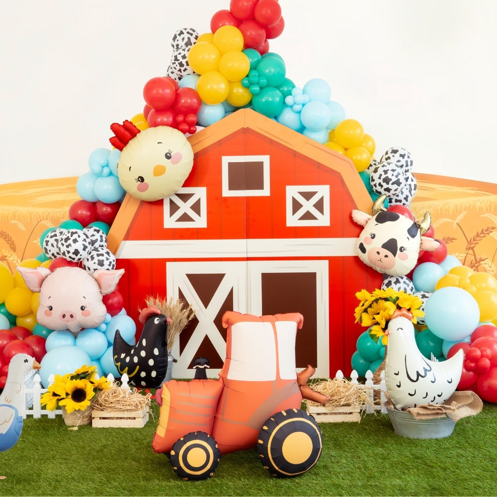 PartyDeco Folieballon Traktor Rød