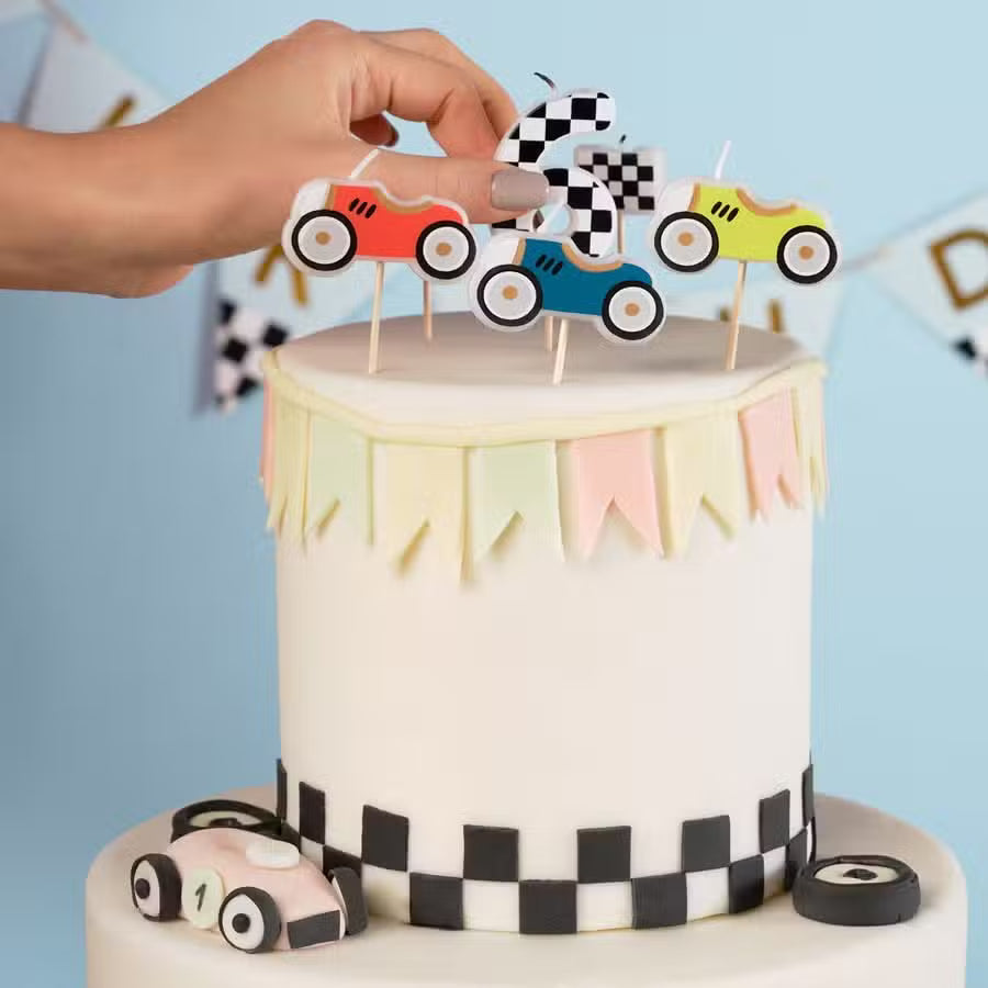 PartyDeco Kagelys Racerbiler 5 Pak