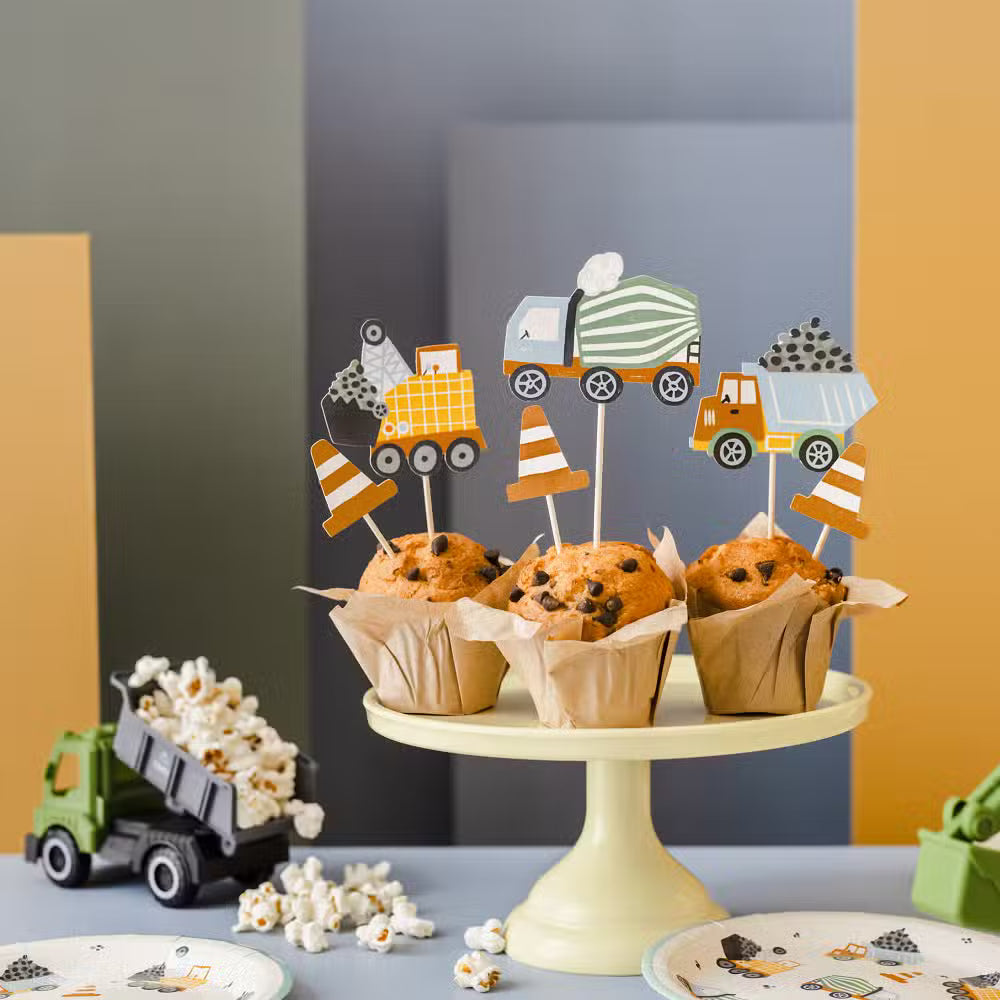 PartyDeco Kagetoppe Maskiner - 6 Pak