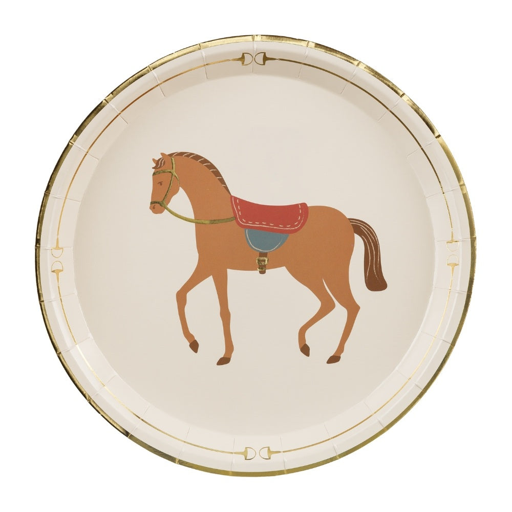 PartyDeco Tallerken Hest 6 Pak