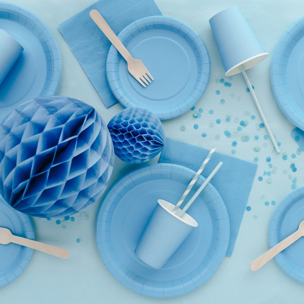 PartyDeco Tallerkener Lyseblå 6 Pak