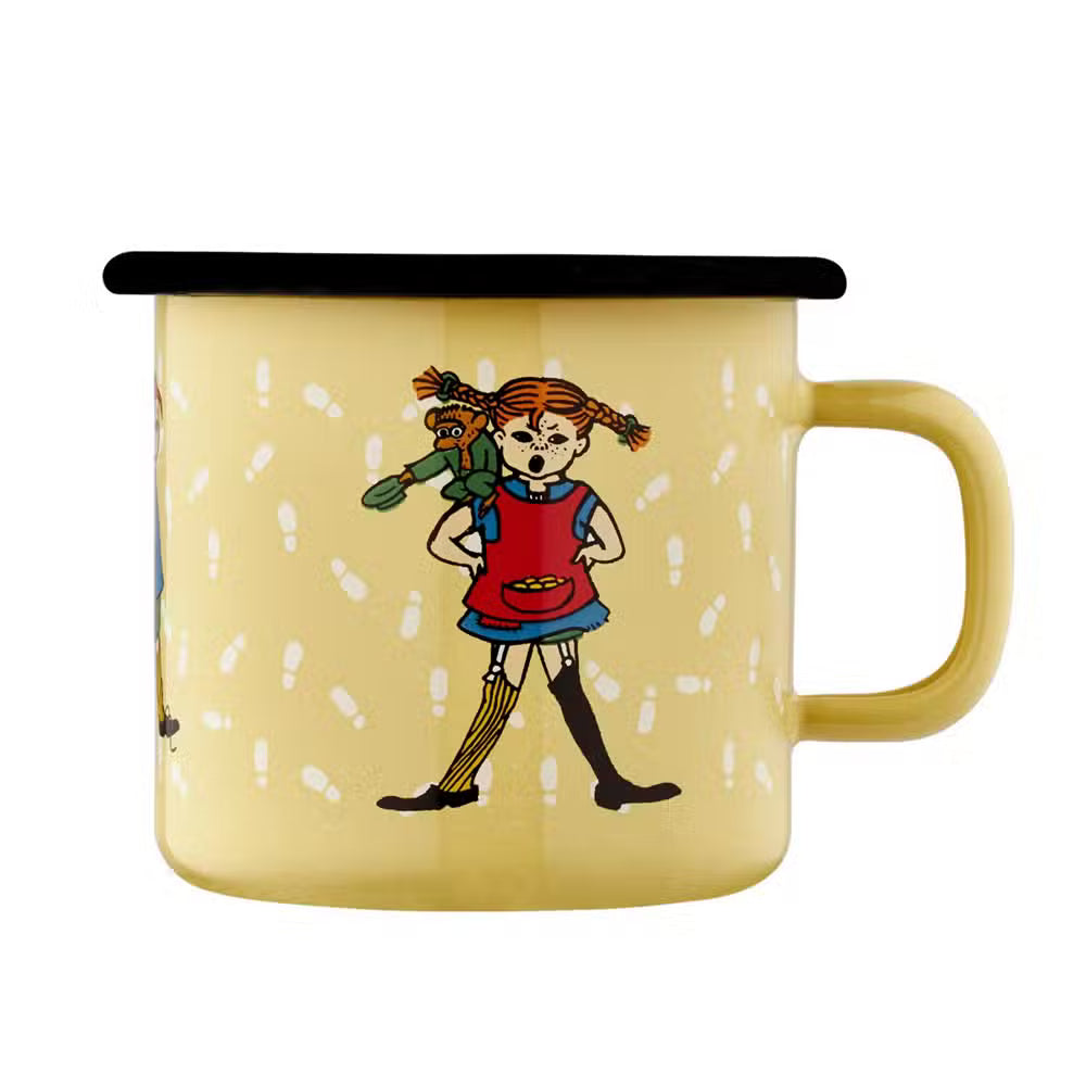 Pippi Langstrømpe Emaljekrus Gul