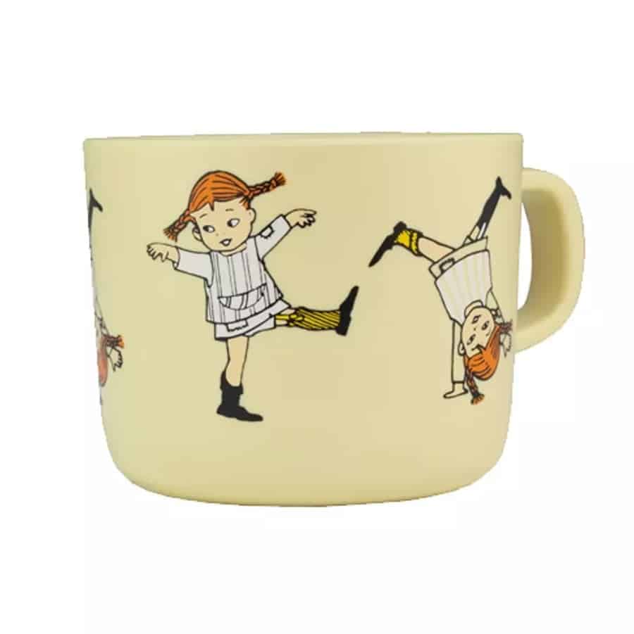 Pippi Langstrømpe Kop Gul