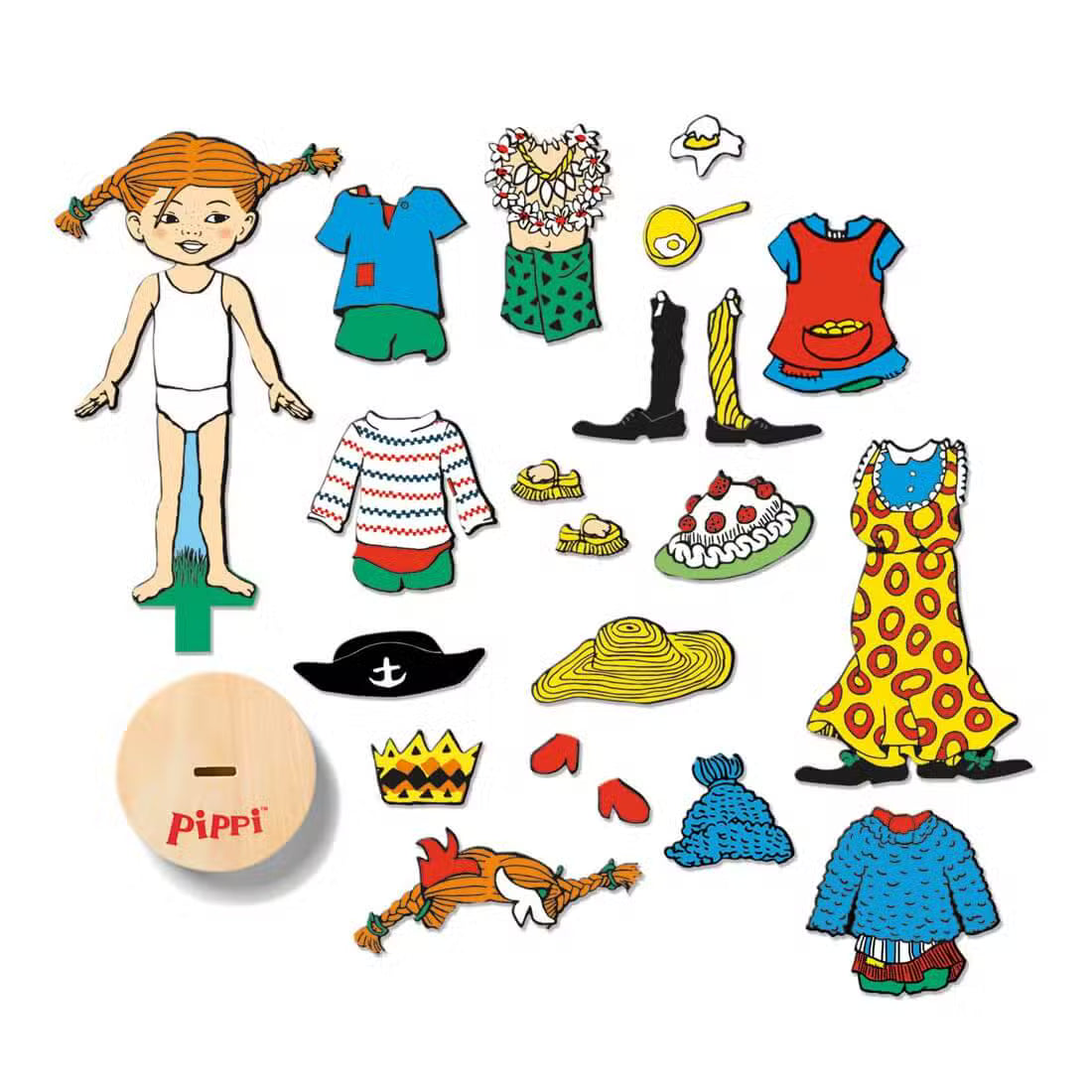 Pippi Langstrømpe påklædningsdukke