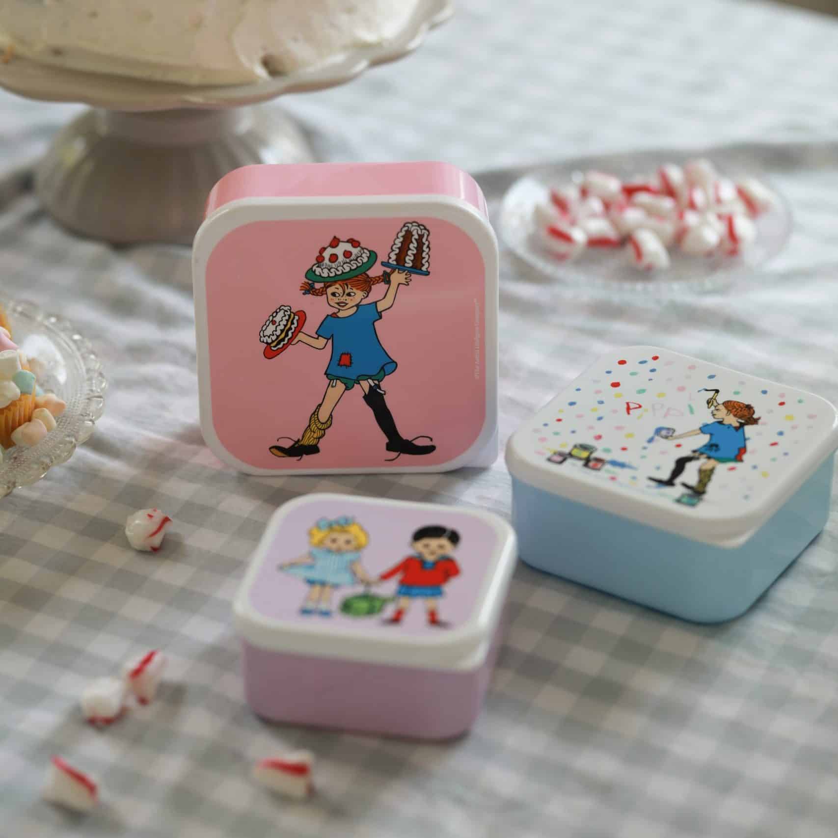 Pippi Langstrømpe Snack Madkasser - 3 Pak