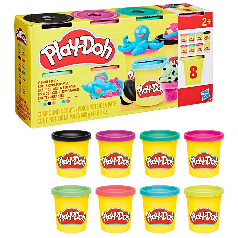 Play Doh Modellervoks Vibrant 8 Pak