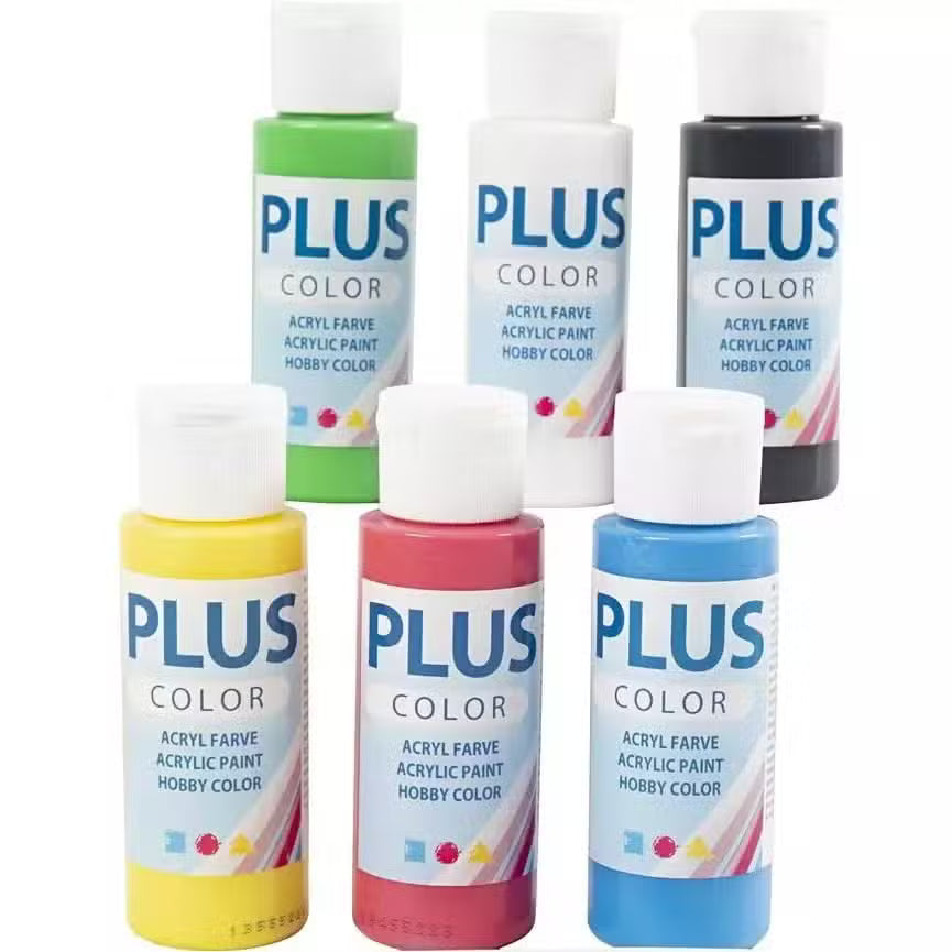 Plus Color Hobbymaling Basis Farver 6 Pak