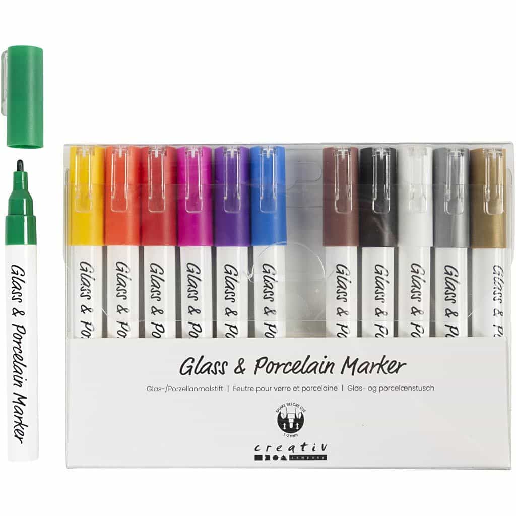 Porcelænstusser Basisfarver - 12 Pak