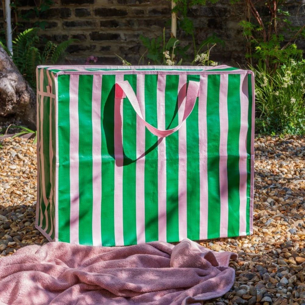 Rex London Opbevaringstaske Med Lynslås Striber Grøn