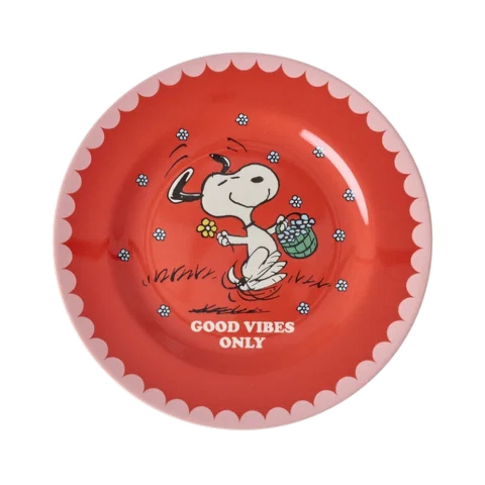Rice Melamin Tallerken Snoopy Rød
