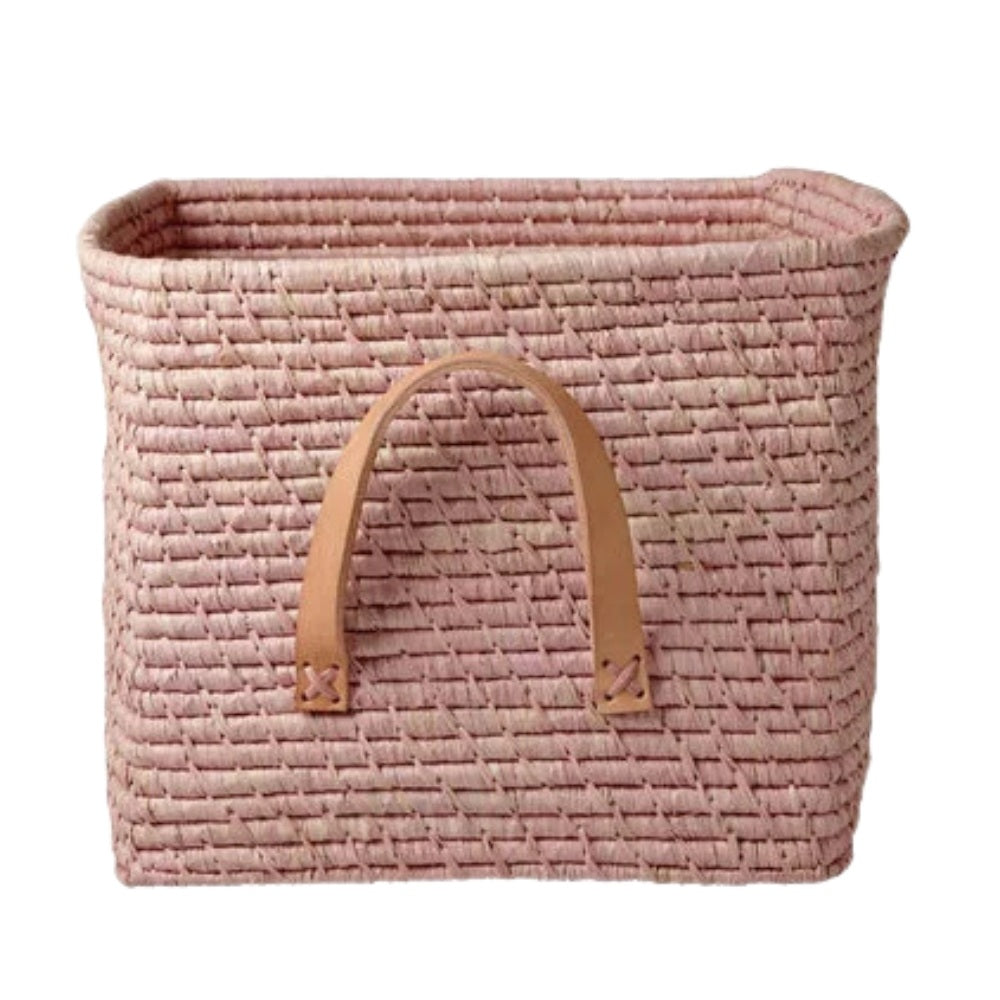 Rice Raffia Kurv Lyserød
