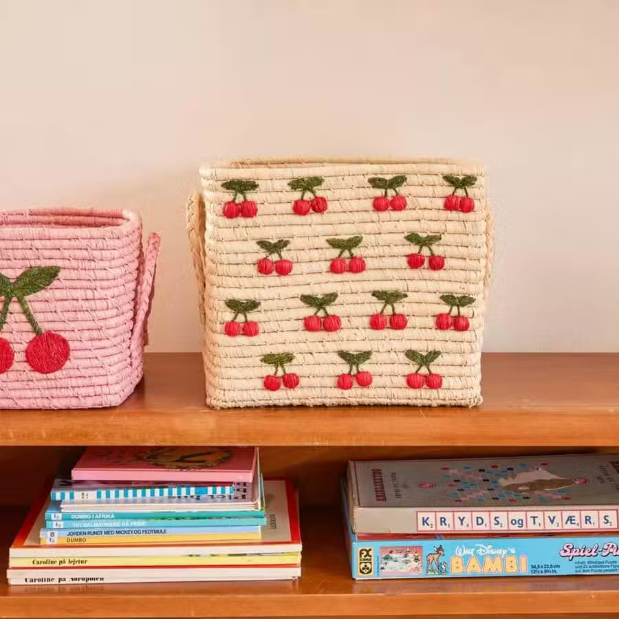 Rice Raffia Kurv Med Kirsebær Stor