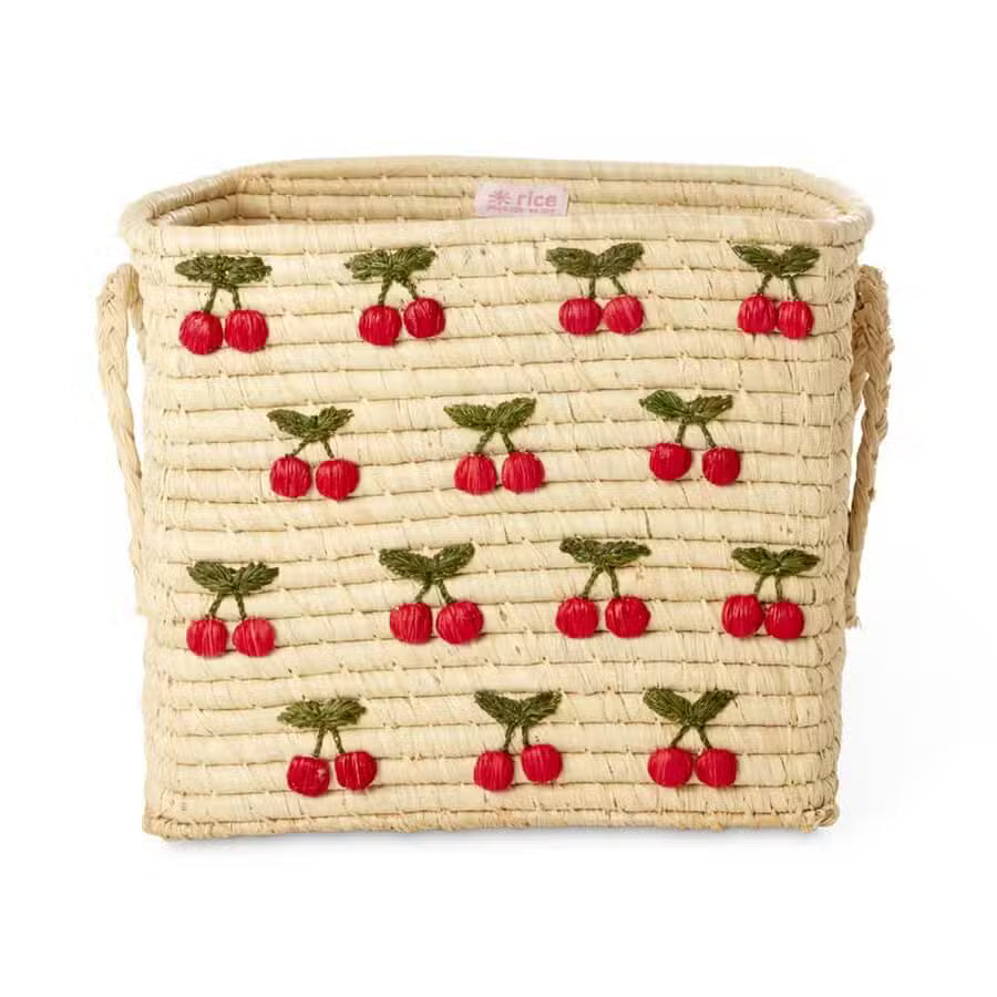 Rice Raffia Kurv Med Kirsebær Stor