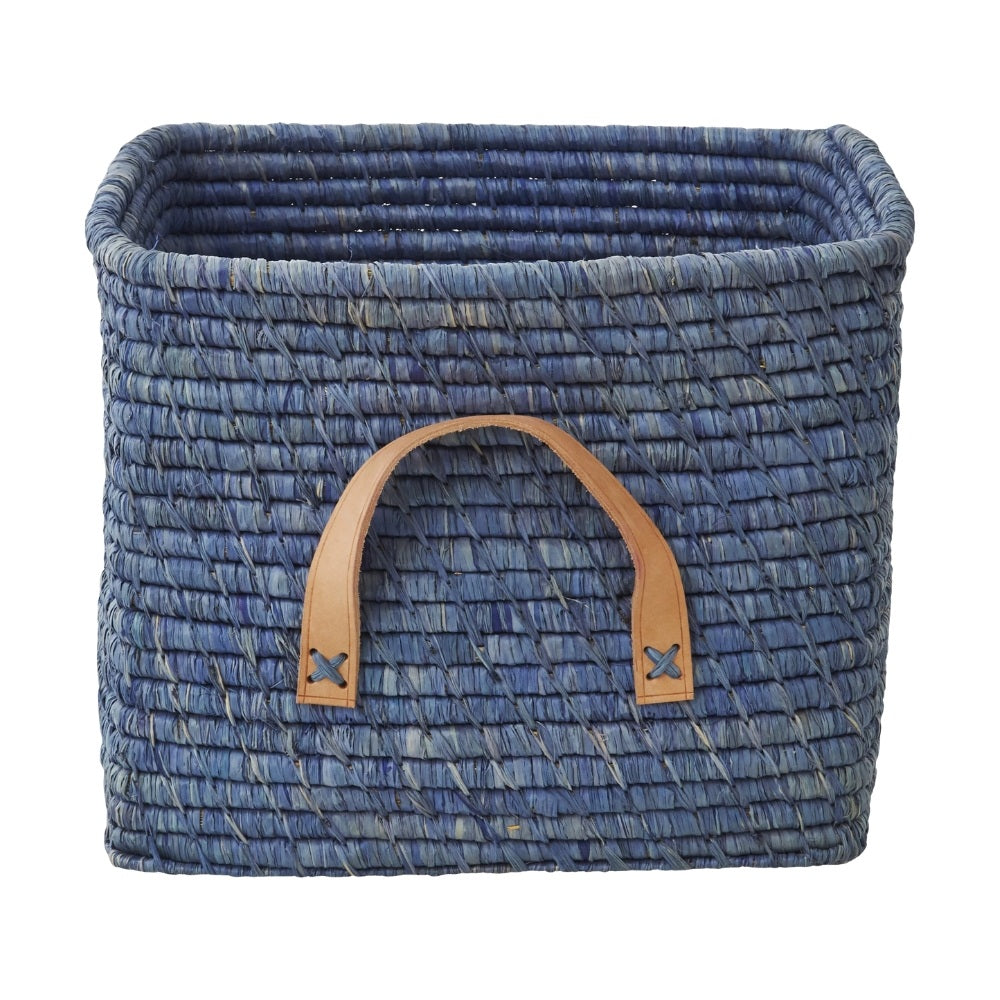 Rice Raffia Kurv Mørkeblå