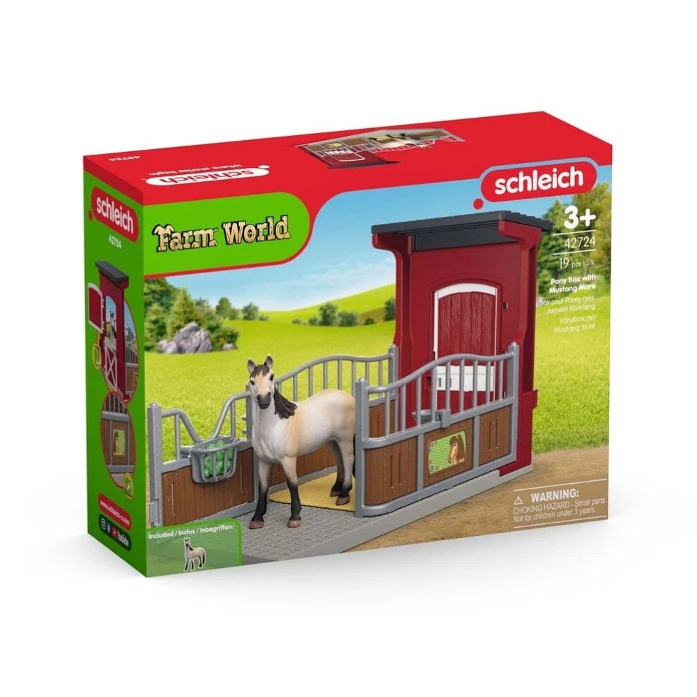 Schleich Farm World Stald Med Mustang Hoppe