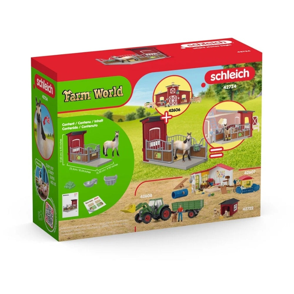 Schleich Farm World Stald Med Mustang Hoppe