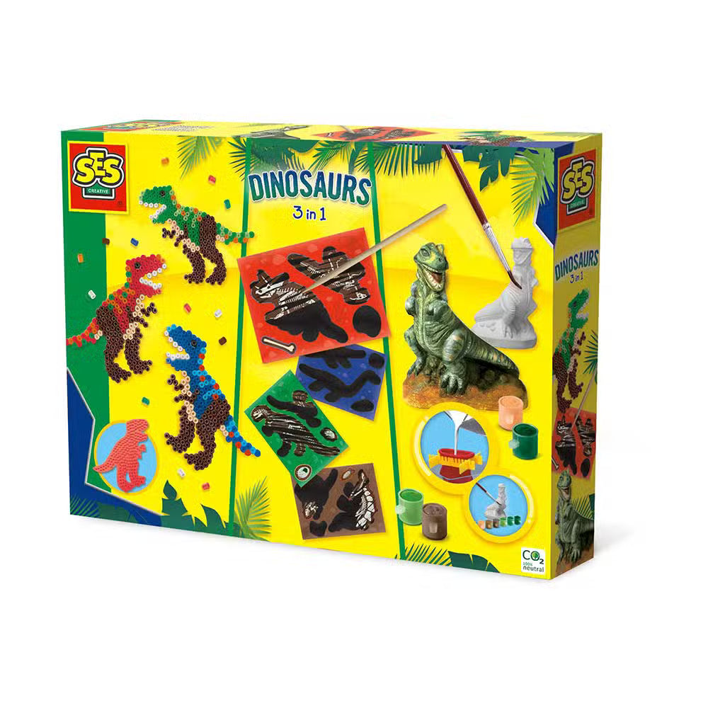 SES Creative Støb Og Mal 3i1 Dinosaur