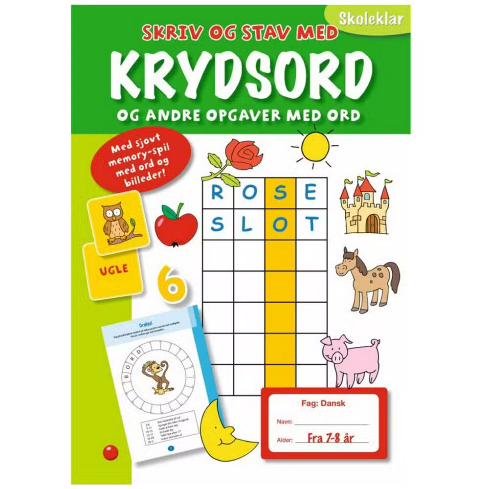 Skoleklar Krydsord Og Andre Opgaver Med Ord