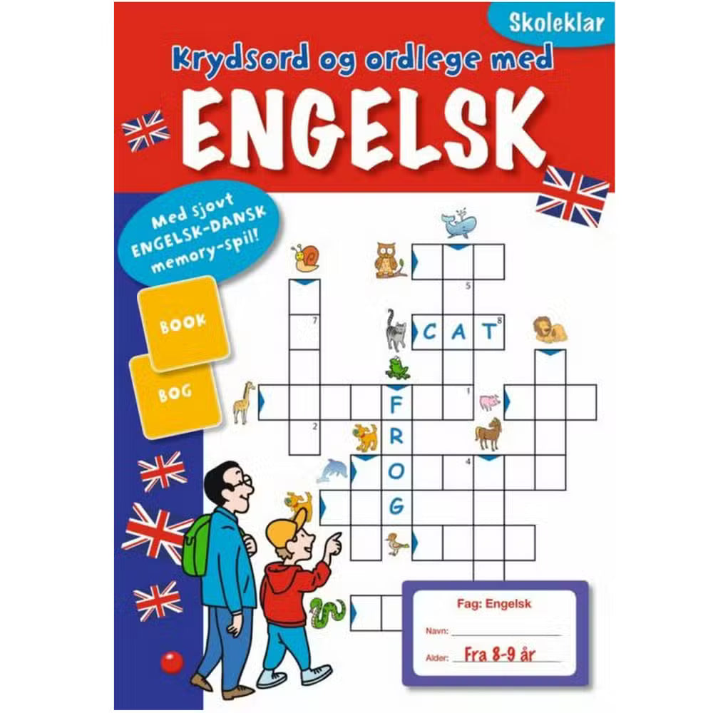 Skoleklar Krydsord Og Ordlege Med Engelsk