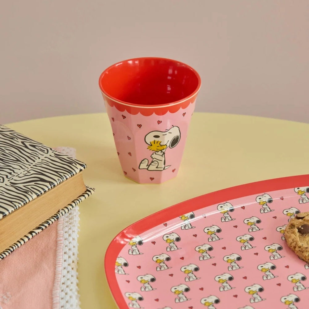 Rice Melamin Krus Snoopy Pink