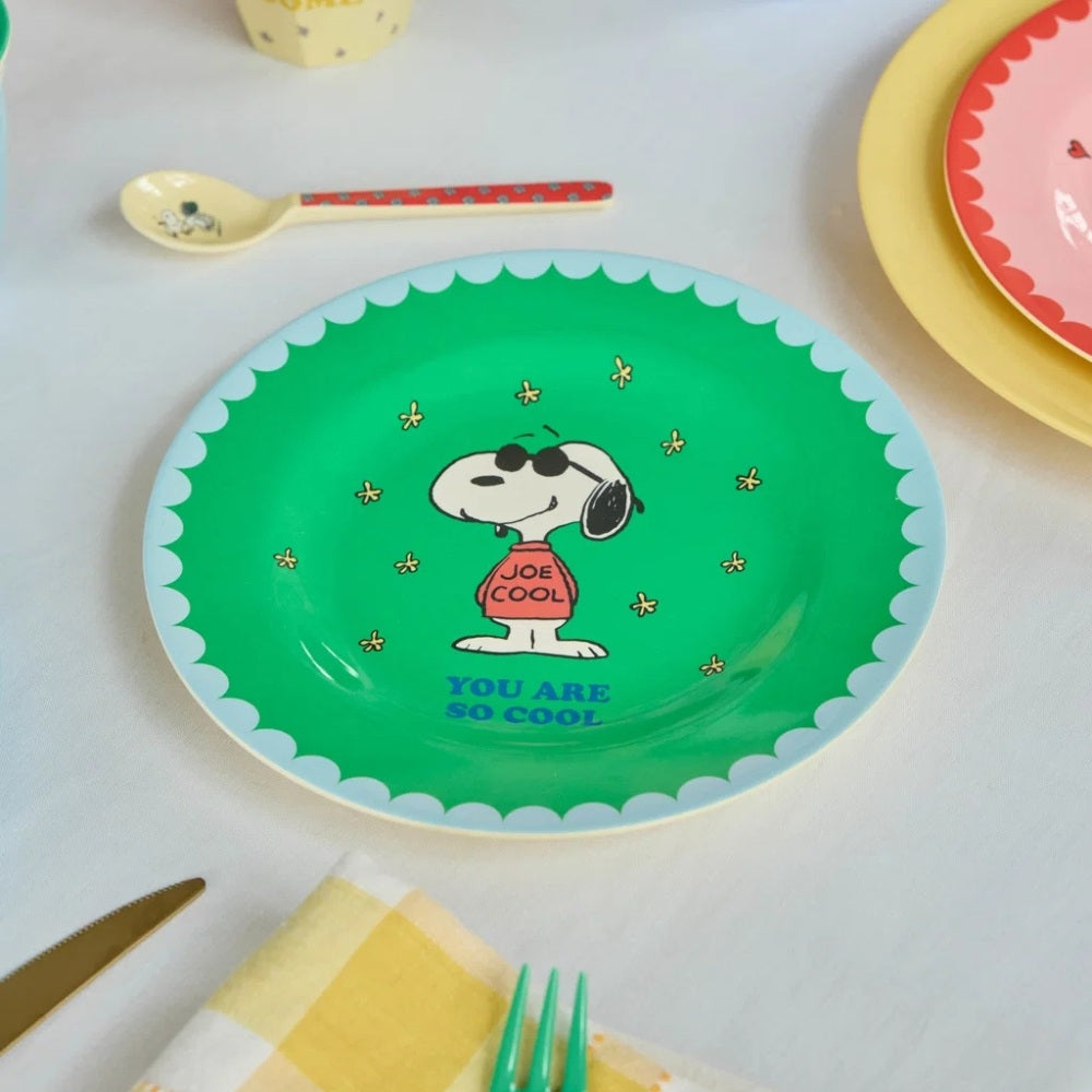 Rice Melamin Tallerken Snoopy Grøn