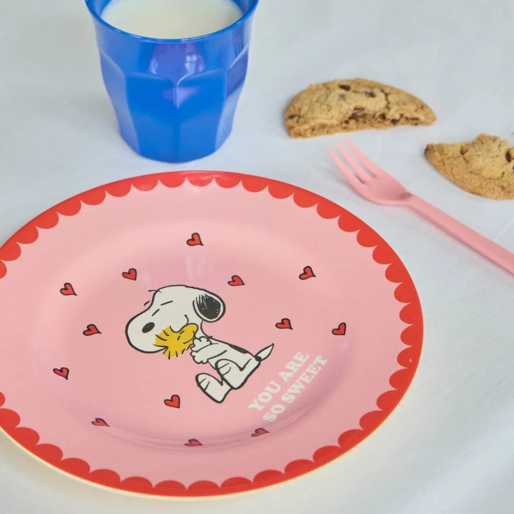 Rice Melamin Tallerken Snoopy Pink
