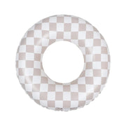Swim Essential Badering Beige Check, en ternet badering i beige farver, perfekt til pool eller strand.