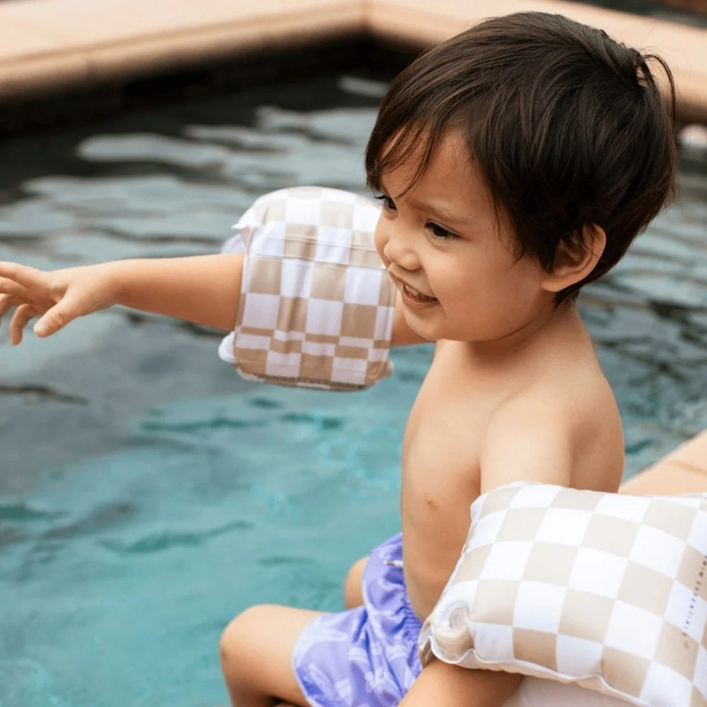 Swim Essentials Badevinger Beige Check 2-6 År