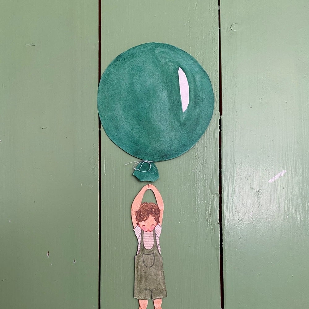 Tall Hat Tales Grøn Ballon Med Dreng