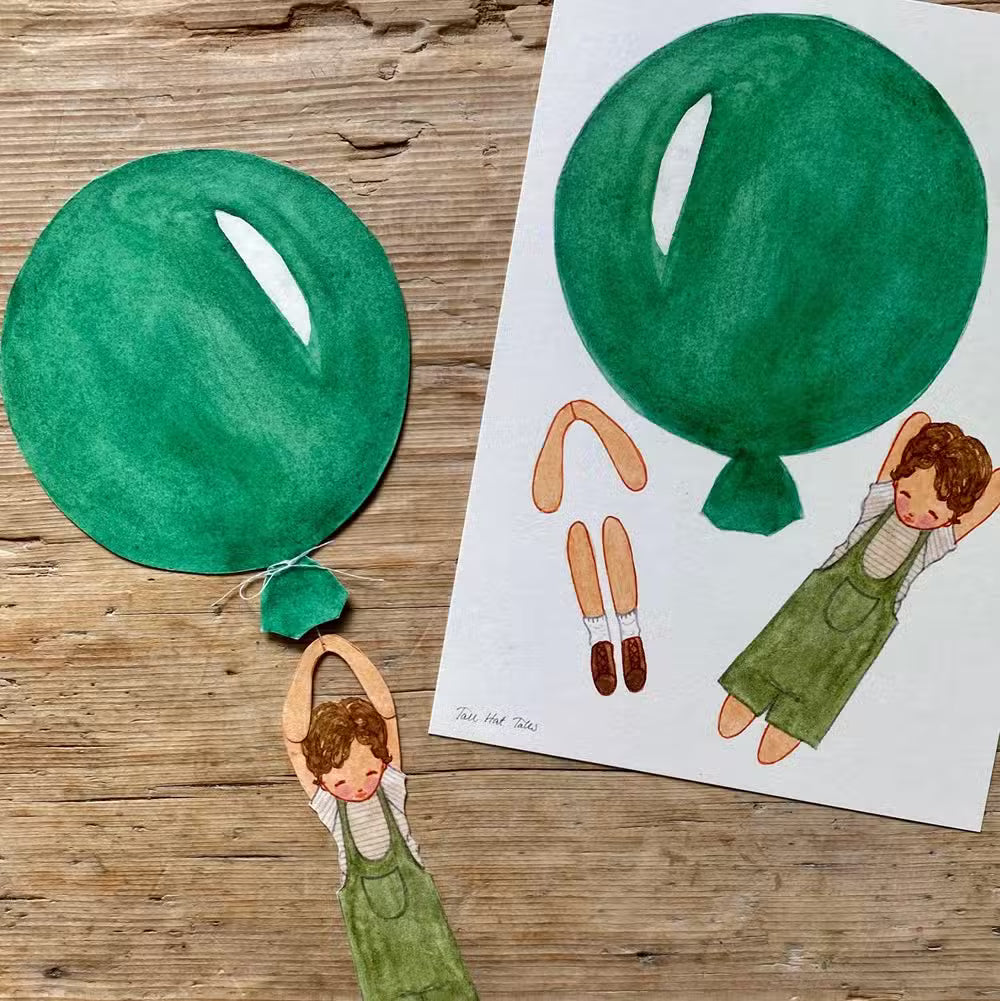 Tall Hat Tales Grøn Ballon Med Dreng