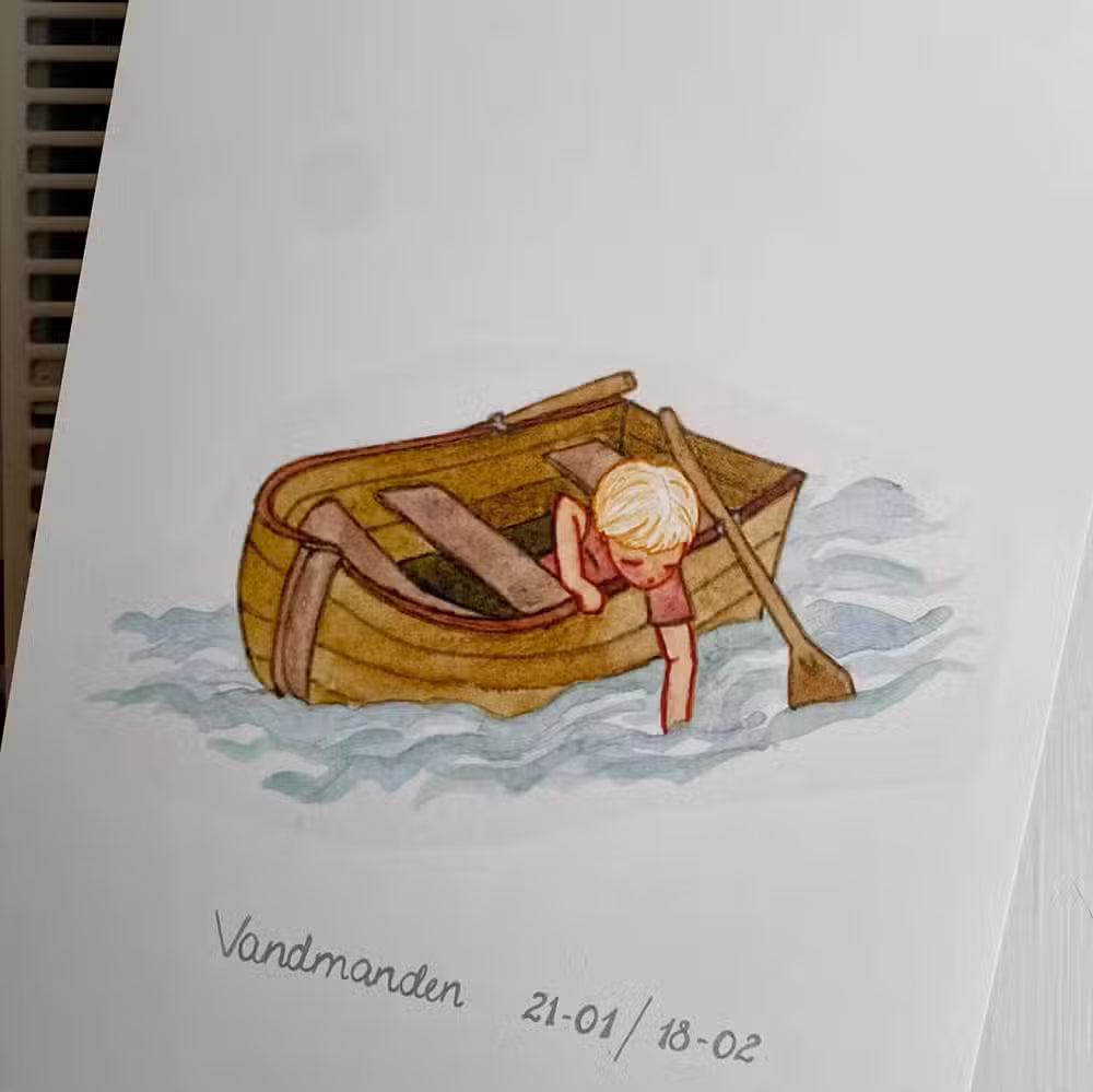 Tall Hat Tales Plakat Jolle Med Dreng A4