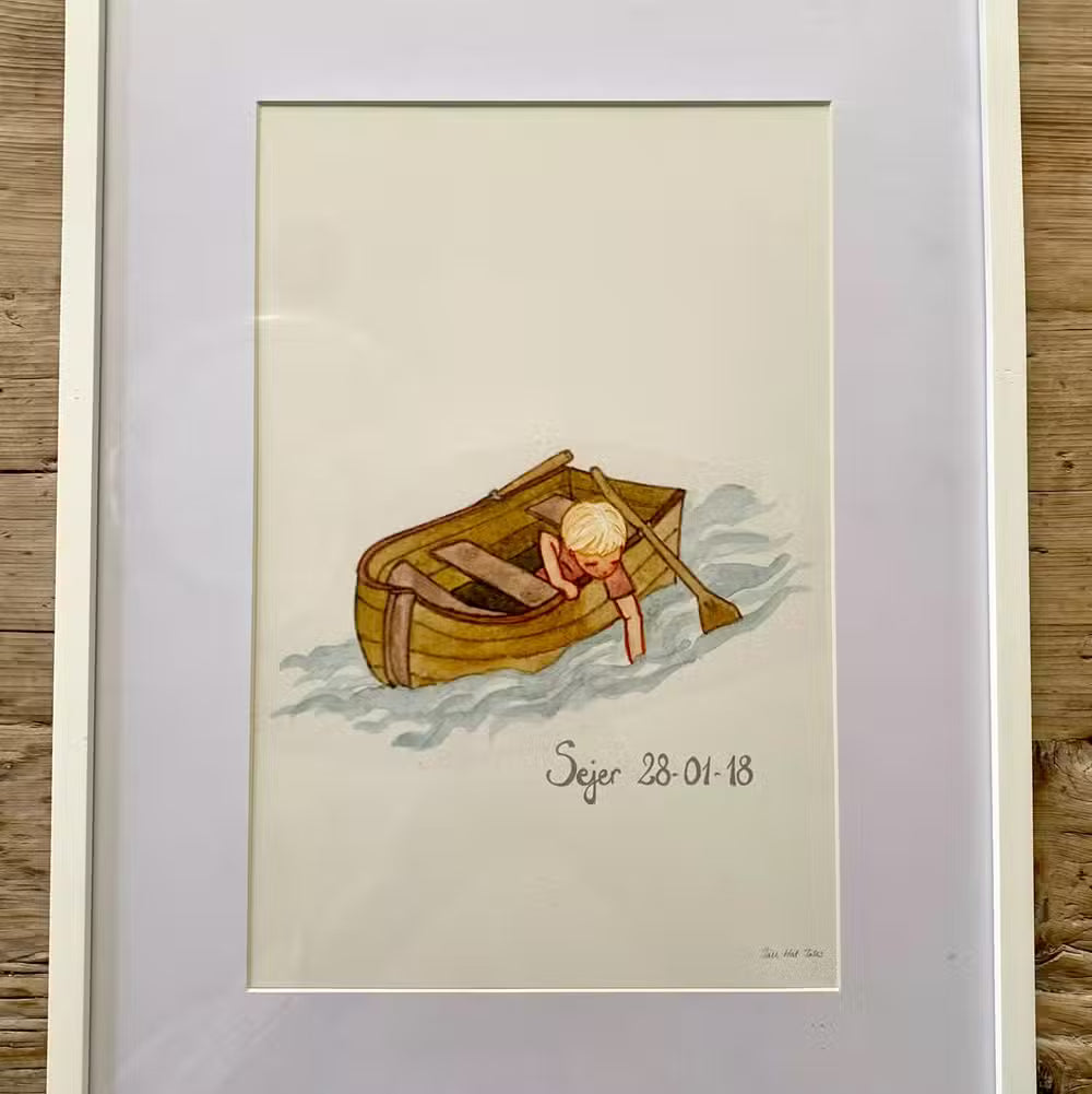 Tall Hat Tales Plakat Jolle Med Dreng A4