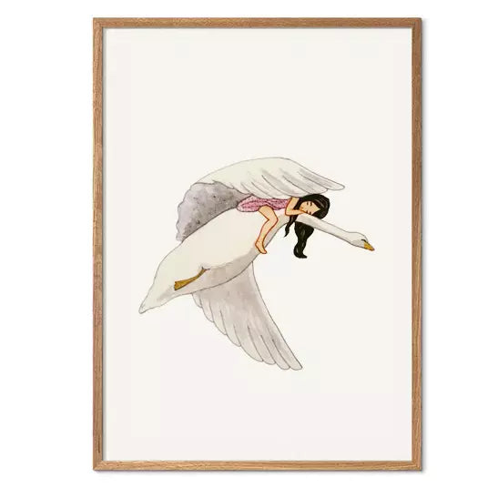 Tall Hat Tales Plakat Svane Med Pige A4