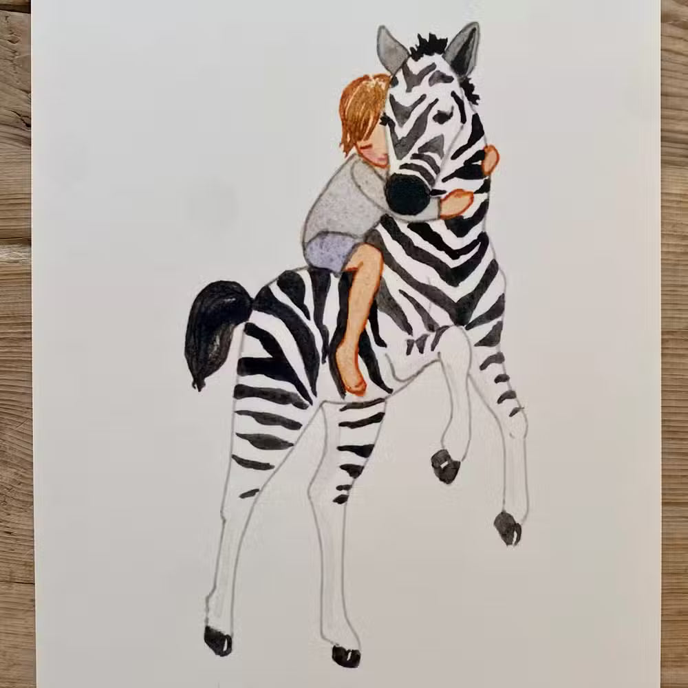 Tall Hat Tales Plakat Zebra Med Barn A4