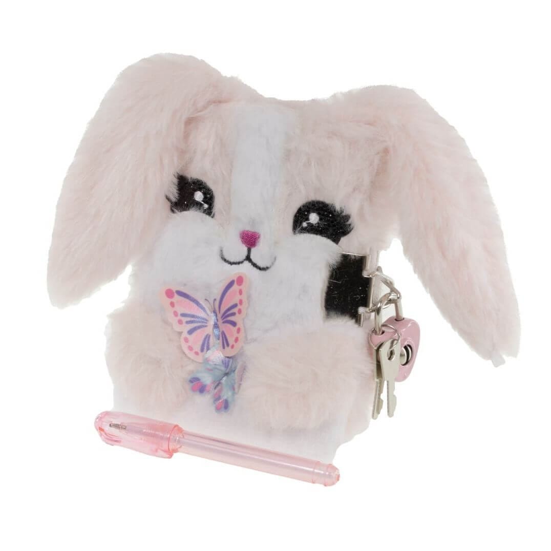 Tinka Lille Dagbog Med Lås Kanin Lyserød