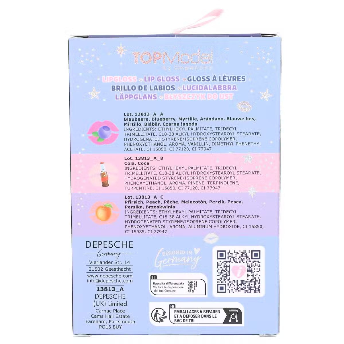 Top Model Lipgloss 3 Pak Lilla