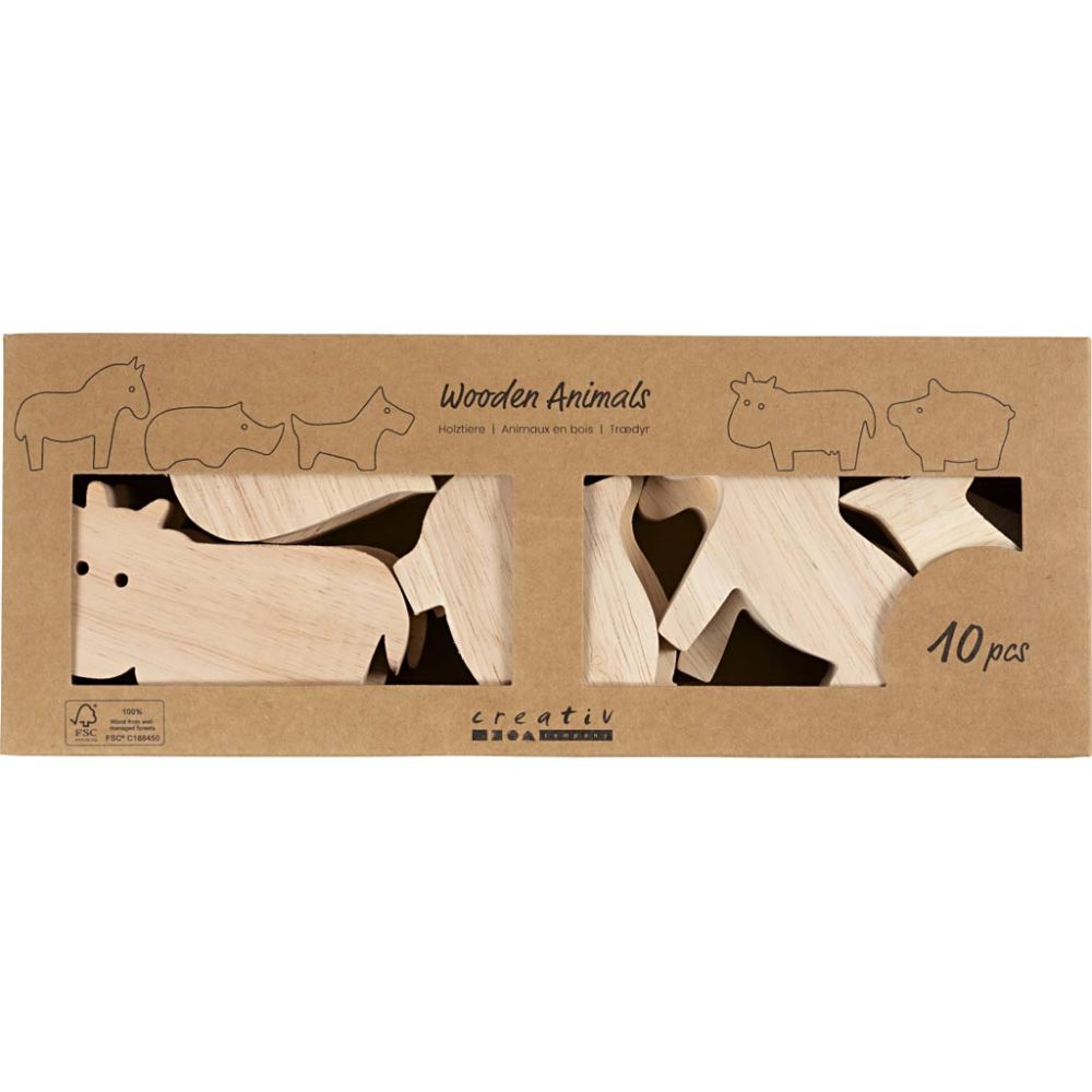 Trædyr Bondegårdsdyr 10 Pak