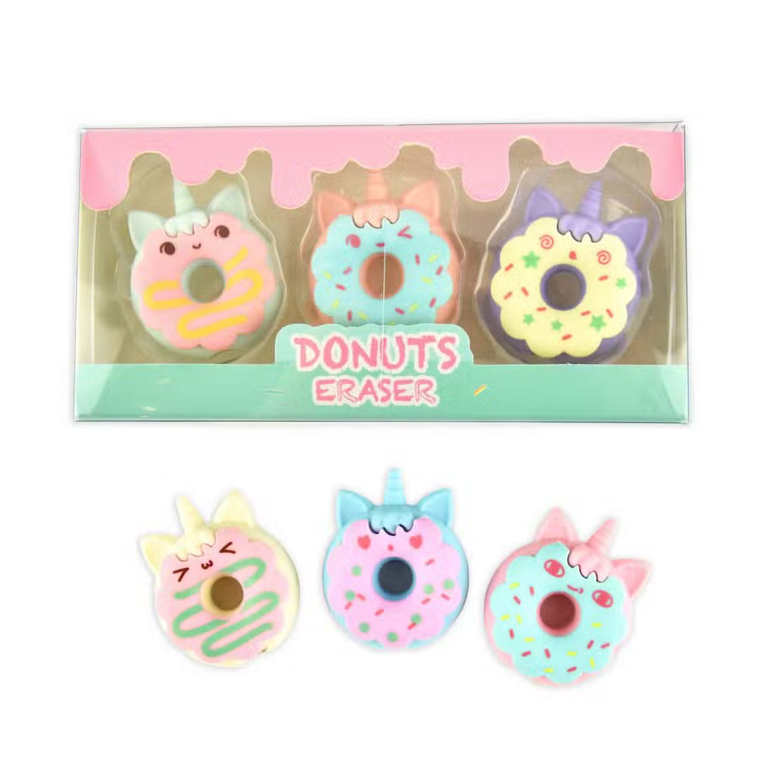 Viskelæder Donut Caticorn 3 Pak