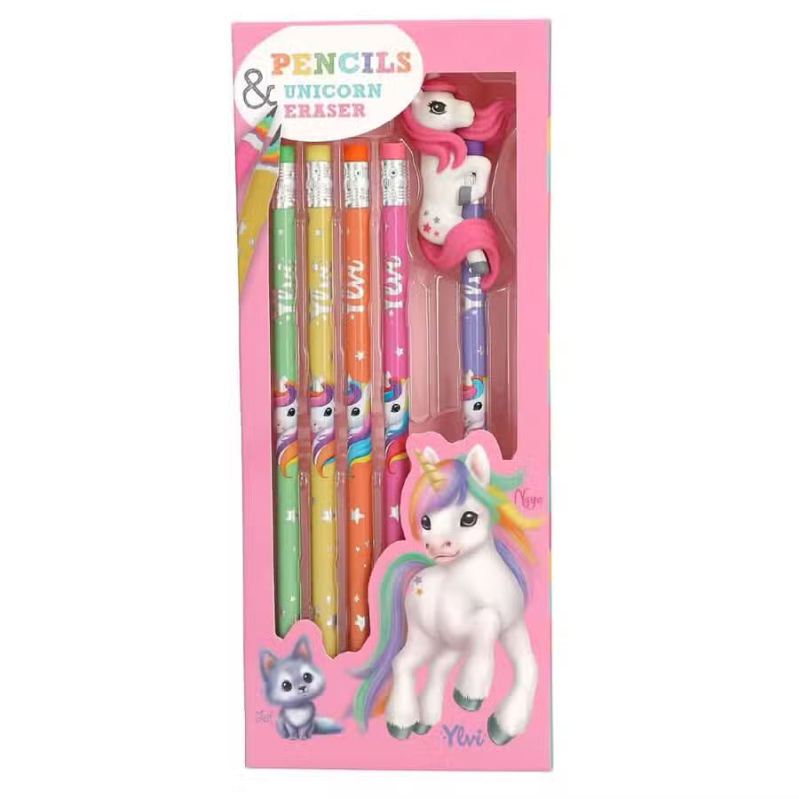 Ylvi Blyantsæt Med Viskelæder 5 Pak