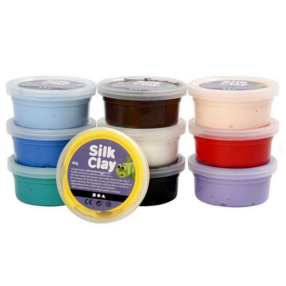 Silk Clay 10 x 40g - basis farver