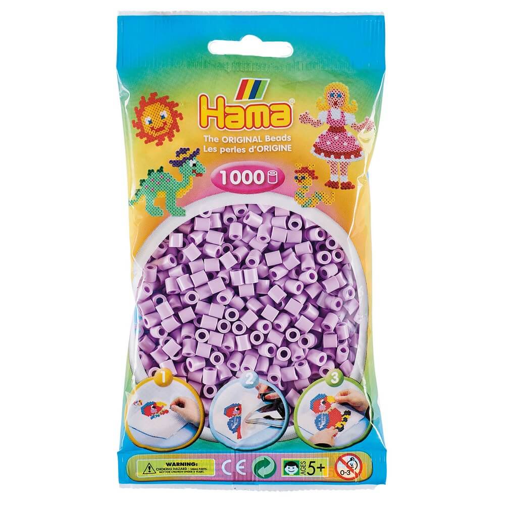 Hama midi perler 1000 stk - pastel lilla